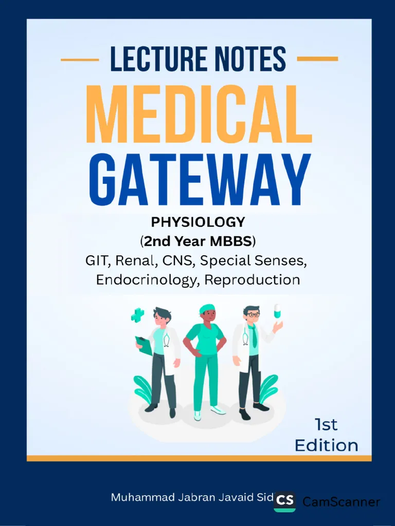 Lecture Notes Medical Gateway Physiology 2nd Year MBBS | The Medical Books Lecture Notes Medical Gateway Physiology 2nd Year MBBS | The Medical Books