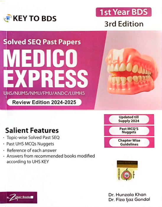 Key To BDS 1st Year Solved SEQ Past Papers Medico Express 3rd Edition