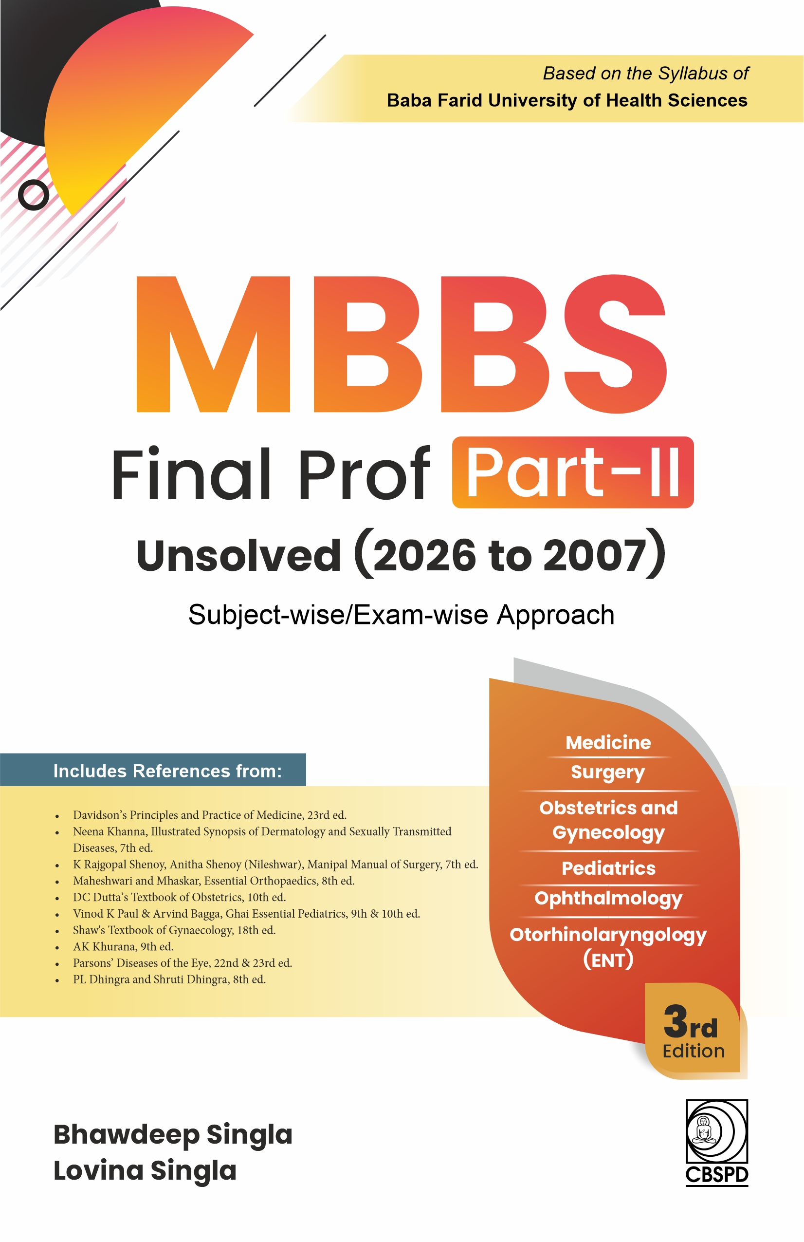 1780303766Front MBBS Final Prof (Part II) Unsolved 2026–2007 Subject-wise cum Exam-wise Approach